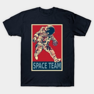 Space Team - Astronaut Playing Basketball T-Shirt